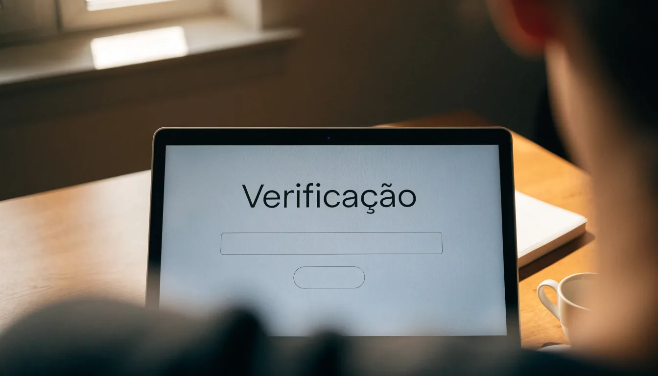 Uma folha de licença em papel com um selo vermelho, pousada numa secretária de madeira ao lado de uma caneta