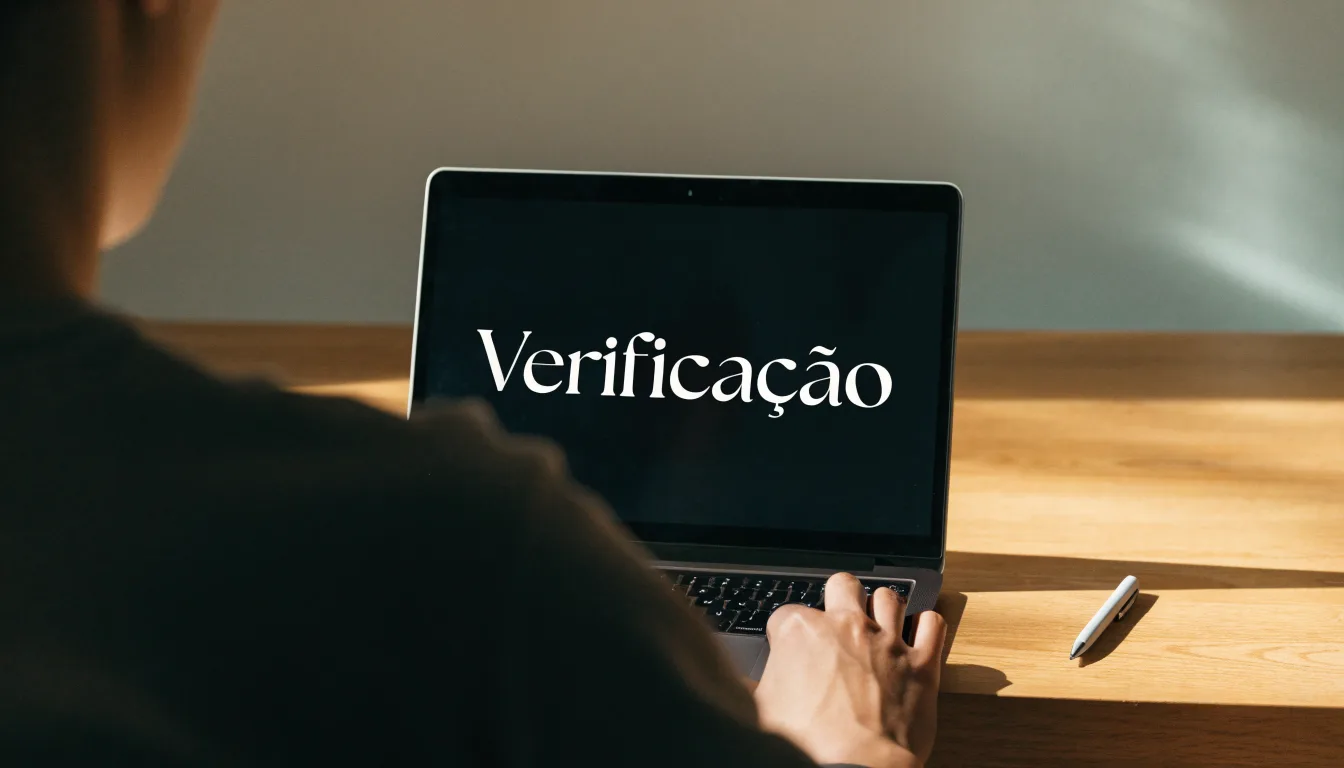 Uma folha de licença em papel com um selo vermelho, pousada numa secretária de madeira ao lado de uma caneta